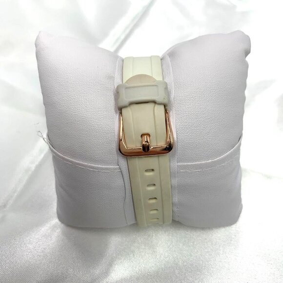 FMD Digital Sports Watch Rose Gold-Tone Bezel & White Silicone Strap FMDAW556 - Picture 5 of 10